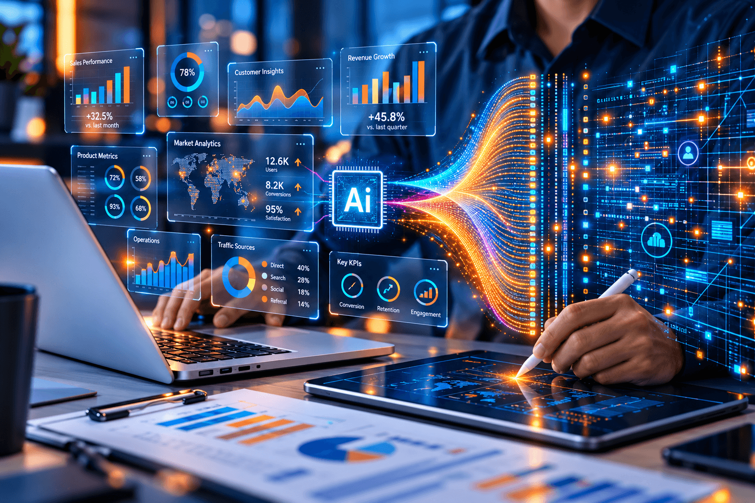 AI analytics interface over business data