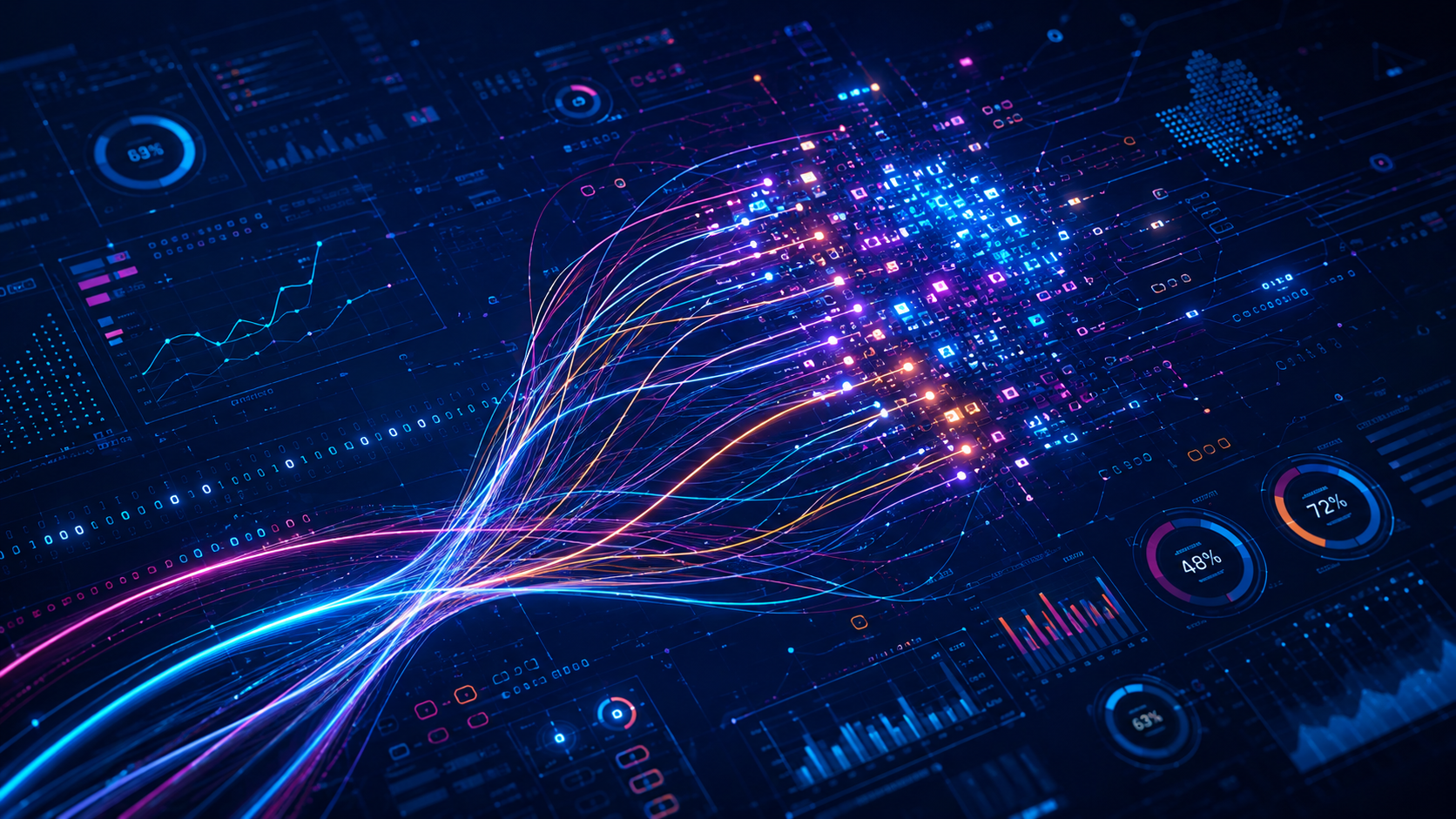 A neural network processing and classifying streams of business data